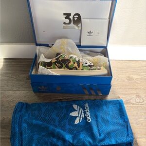 Adidas Green Camo Sneakers with Blue Box